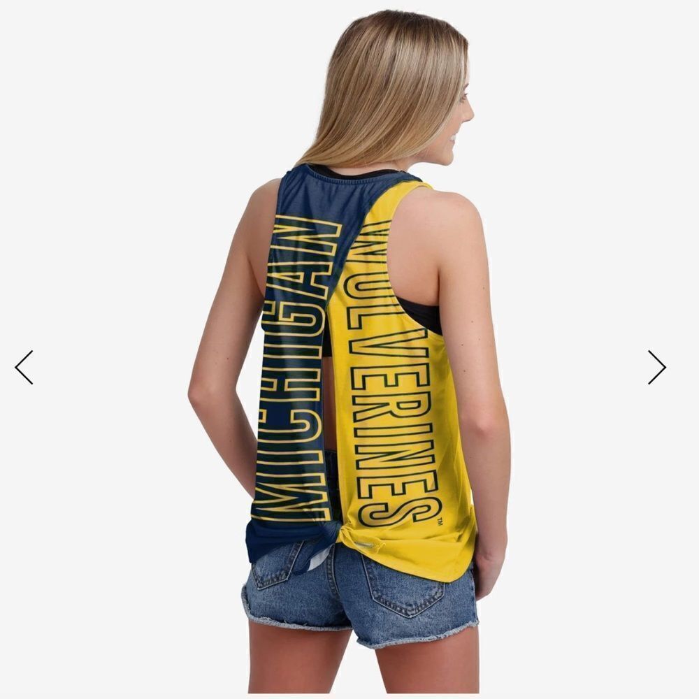 FOCO USA Michigan Wolverines Womens Tie-Breaker Sleeveless Top NWT Size Medium